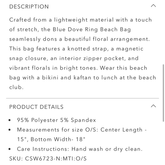 Johnny Was Floral Blue Dove Bag NWT - Picture 10 of 11